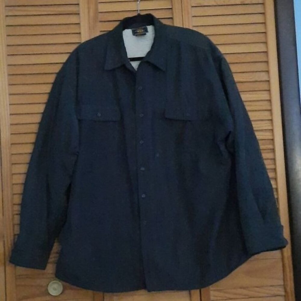 Route 66 Original Clothing Co Dark Green Sherpa Lined Long Sleeve Shacket 3X